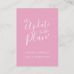 Carte D'accompagnement Mise à jour pour planifier le mariage de coeur bla