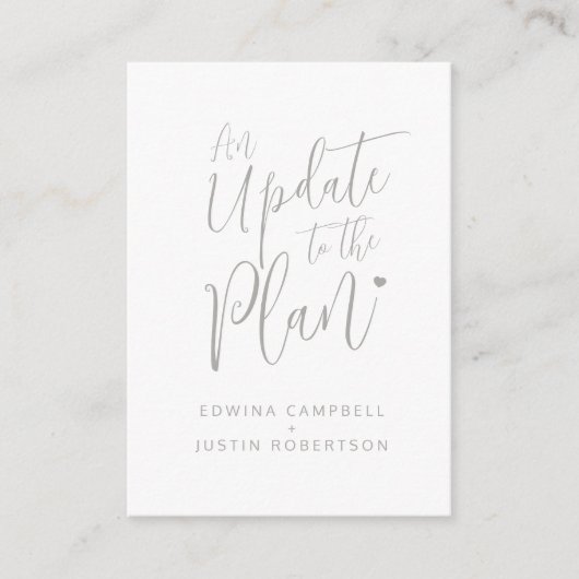 Carte D'accompagnement Mise à jour pour planifier le mariage de coeur bla (Devant)