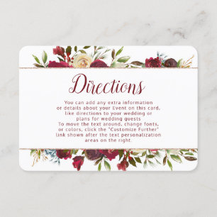 Carte D'accompagnement Mistletoe Manor Winter Floral Mariage Directions