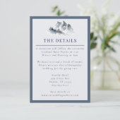 Carte D'accompagnement Misty Mountain Blue Grey Blanc Élégant Bordure (Debout devant)