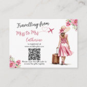 Carte D'accompagnement Mlle à Mme Voyage Robe Rose Arc-en-ciel Enterremen (Devant)