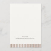 Carte D'accompagnement Mocha Brown French Stripe Lace Wedding Details (Dos)