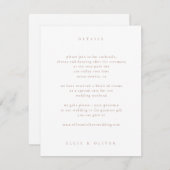 Carte D'accompagnement Mocha Mousse & White Boho Photo Mariage Moderne (Devant / Derrière)