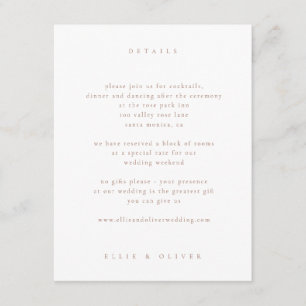 Carte D'accompagnement Mocha Mousse & White Boho Photo Mariage Moderne