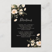 Carte D'accompagnement Mode d'emploi classique Fleur sauvage noir Mariage (Devant)