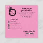 Carte D'accompagnement Mode d'emploi simple et chic pour bijoux rose noir (Dos)