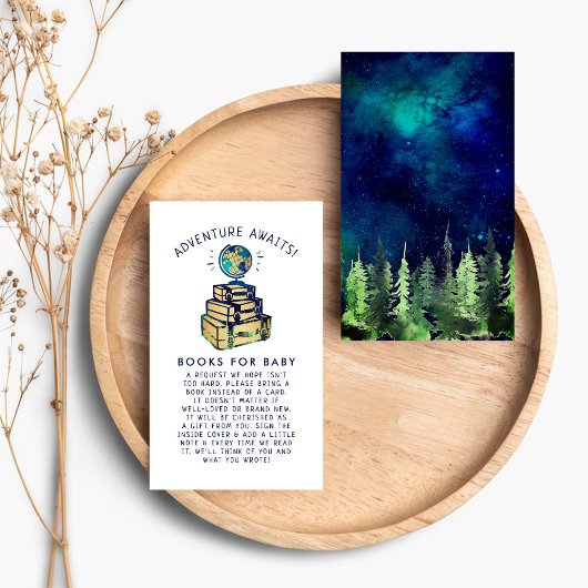 Carte D'accompagnement Modern Adventure Travel Globe Baby shower Book