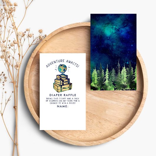 Carte D'accompagnement Modern Adventure Travel Globe Baby shower Diaper