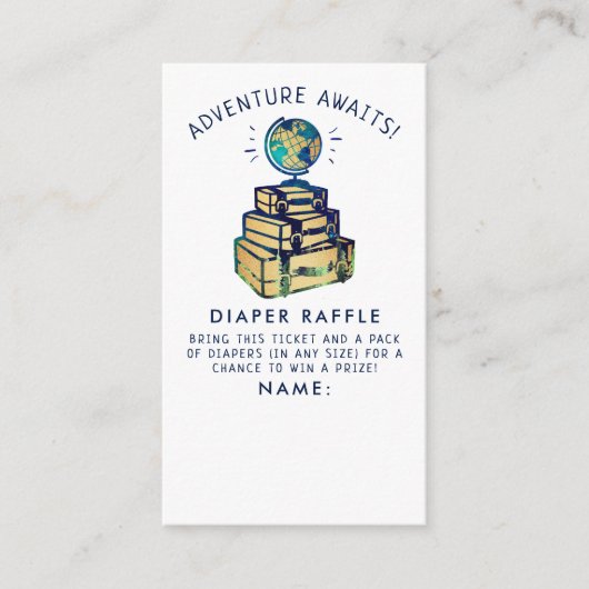 Carte D'accompagnement Modern Adventure Travel Globe Baby shower Diaper (Devant)