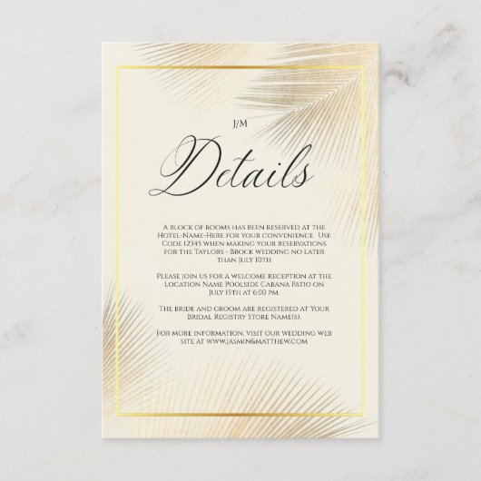 Carte D'accompagnement Modern Beach Coastal Frame Wedding   (Devant)