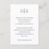 Carte D'accompagnement Modern Black and White Chic Wedding (Devant)
