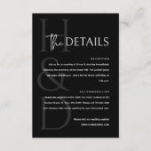 Carte D'accompagnement Modern Black and White Monogram Minimalist Wedding (Devant)