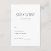 Carte D'accompagnement Modern Black and White Wedding Response (Devant)