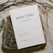 Carte D'accompagnement Modern Black and White Wedding Response