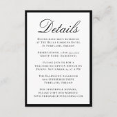 Carte D'accompagnement Modern Black Border Wedding Details (Devant)