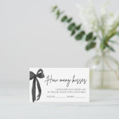 Carte D'accompagnement Modern Black Bow Devine Combien De Baisers Jeu Bil (Debout devant)