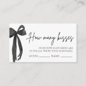 Carte D'accompagnement Modern Black Bow Devine Combien De Baisers Jeu Bil (Devant)
