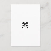 Carte D'accompagnement Modern Black bow Wedding Details Enclosure Card  (Dos)