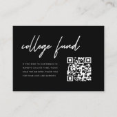 Carte D'accompagnement Modern Black Graduation College Fund QR Code (Devant)