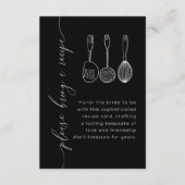 Carte D'accompagnement Modern Black & White Recipe Bridal Shower (Devant)