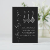 Carte D'accompagnement Modern Black & White Recipe Bridal Shower (Debout devant)