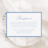 Carte D'accompagnement Modern Blue Border Wedding Reception
