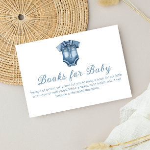 Carte D'accompagnement Modern Blue Jean Baby Denim Livres pour Baby showe