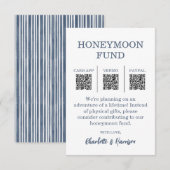 Carte D'accompagnement Modern Blue Wedding Honeymoon Fund (Devant / Derrière)