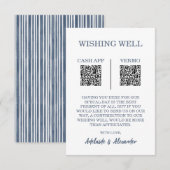 Carte D'accompagnement Modern Blue Wedding Wishing Well (Devant / Derrière)
