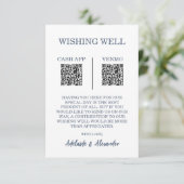 Carte D'accompagnement Modern Blue Wedding Wishing Well (Debout devant)