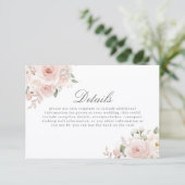 Carte D'accompagnement Modern Blush Botanical Wedding Details (Debout devant)