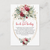 Carte D'accompagnement Modern Blush Ruby Red Gold Floral Book Request (Devant)