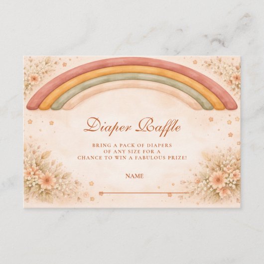 Carte D'accompagnement Modern Boho Rainbow Diapper Raffle (Devant)