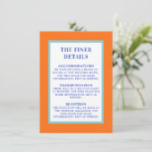 Carte D'accompagnement Modern Bold Bright Colorful Custom Wedding Details (Debout devant)