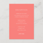 Carte D'accompagnement Modern Bold Vibrant Coral Simple Wedding (Devant)