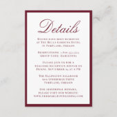 Carte D'accompagnement Modern Burgundy Border Wedding Details (Devant)