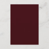 Carte D'accompagnement Modern Burgundy Monogram Minimalist Wedding (Dos)