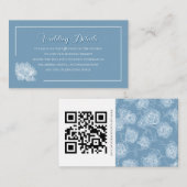 Carte D'accompagnement Modern Calligraphy Dusty Blue QR Info Wedding (Devant / Derrière)