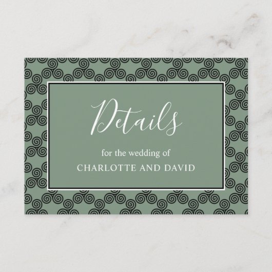 Carte D'accompagnement Modern Celtic Knot Irish Mariage Détail (Devant)