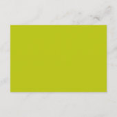 Carte D'accompagnement Modern Chartreuse Minimalist Wedding (Dos)