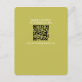 Carte D'accompagnement Modern Chartreuse Script Wedding Details QR (Dos)