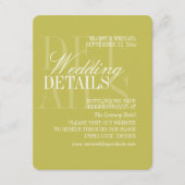 Carte D'accompagnement Modern Chartreuse Script Wedding Details QR (Devant)