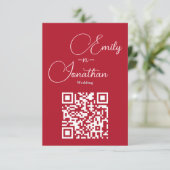 Carte D'accompagnement Modern Chic Editorial Deep Red Wedding (Debout devant)