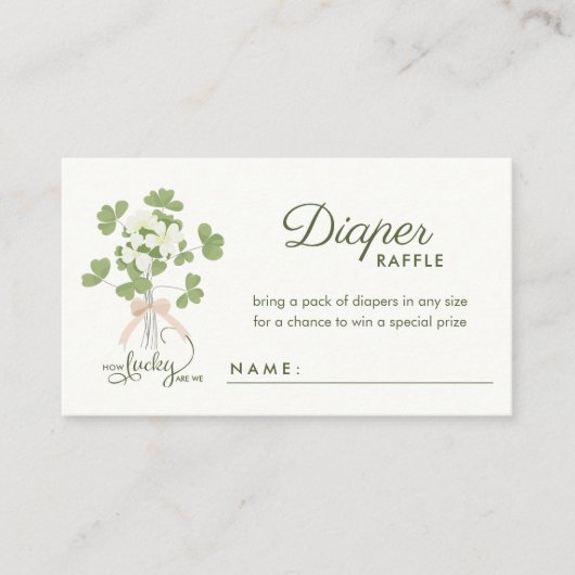 Carte D'accompagnement Modern Chic Lucky Shamrock with Bow baby shower (Devant)