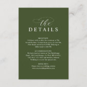 Carte D'accompagnement Modern Chic Olive Green Wedding Details (Devant)