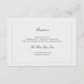 Carte D'accompagnement Modern Classic Elevated Pearl Wedding Reception (Devant)