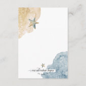 Carte D'accompagnement Modern Coastal Dusty Blue Beach Détails de mariage (Dos)