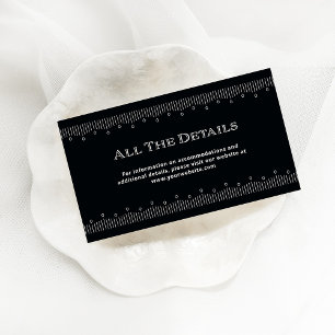 Carte D'accompagnement Modern Deco Détails de mariage noir onyx et blan
