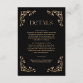 Carte D'accompagnement Modern Deco Ivory and Black Wedding Guest Details (Devant)