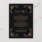 Carte D'accompagnement Modern Deco Ivory and Black Wedding Guest Details (Devant)
